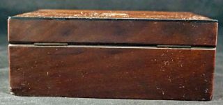 Antique Wooden Trinket Jewelry Dresser Box Mother of Pearl Lock & Key 5