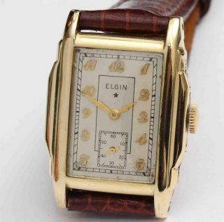 1935 vintage ELGIN ART DECO Mens Wristwatch - & Fine 4