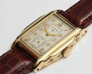 1935 vintage ELGIN ART DECO Mens Wristwatch - & Fine 5