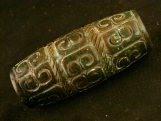 Lovely Large Chinese Old Jade Hand Carved Cong Pendant B160