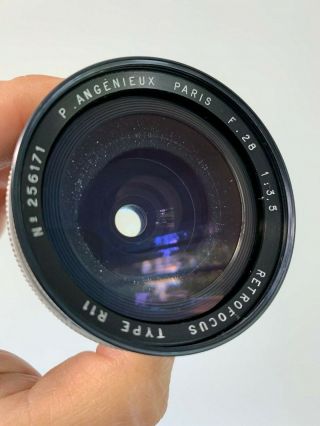 Angenieux 28mm f3.  5 Type R11 Vintage France Exakta Exa Exacta Mount Lens 9