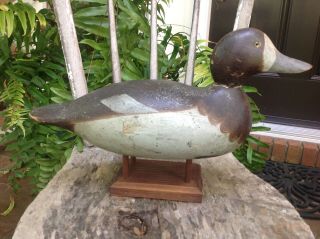 Antique vintage old wooden Hayes factory Bluebill PAIR duck decoys 9