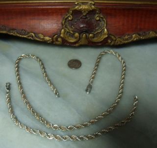 Vintage Sterling Silver,  Solid 14k Gold Necklace & Bracelet For Woman Or Man
