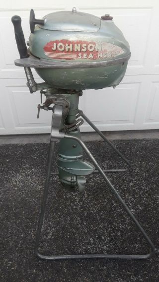 Johnson Vintage Sea Horse Outboard Motor With Stand
