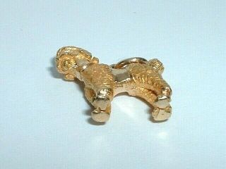 VINTAGE 14k YELLOW GOLD 3D POODLE DOG PENDANT CHARM 8