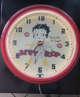 48 Hour Vintage Betty Boop 20 " Neon Wall Clock