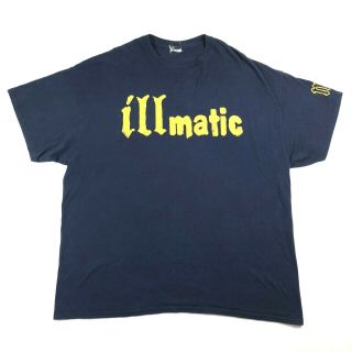 Nas Illmatic 1994 Tee T Shirt Mens 2xl Blue Iron On Spellout Rap Hip Hop Vtg 90s