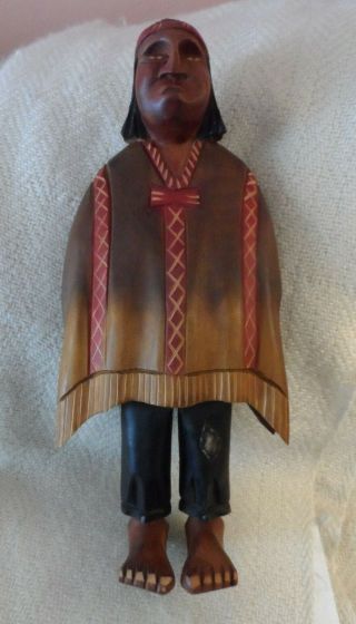 Vintage large hand painted & carved wooden Chilean couple 4
