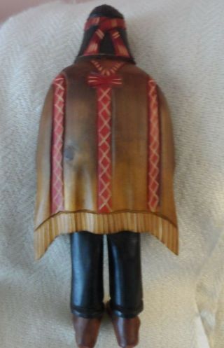 Vintage large hand painted & carved wooden Chilean couple 6