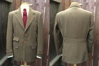 Vintage 1930s Style Polo Ralph Lauren Belted Back Norfolk Suit Jacket Coat M 40r