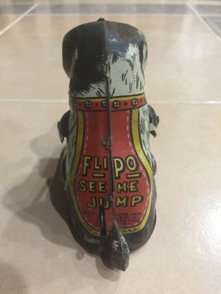 Antique 1930s Marx Flipo The Jumping Dog Tin Wind Up Mechanical Toy