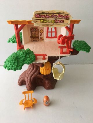 Vintage 1974 Hasbro Winnie The Pooh Weebles Hunny Tree Treehouse Basket Tigger