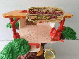 Vintage 1974 Hasbro WINNIE THE POOH Weebles HUNNY TREE Treehouse Basket Tigger 3