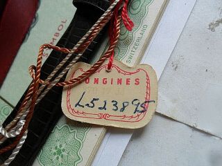 NOS Vintage 1950 ' s Men ' s Longines 17J Observatory Swiss Watch w/ Box & Hang Tags 9