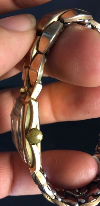 Baylor Men ' s 14kt Solid Gold Vintage Art Deco Mechanical Movement Wrist Watch 2