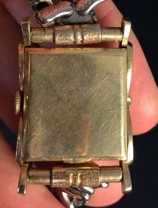 Baylor Men ' s 14kt Solid Gold Vintage Art Deco Mechanical Movement Wrist Watch 4