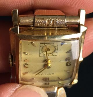 Baylor Men ' s 14kt Solid Gold Vintage Art Deco Mechanical Movement Wrist Watch 7