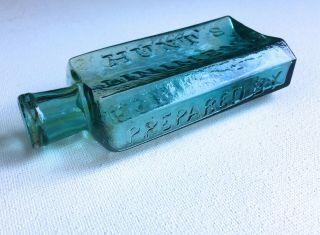 C.  E.  Stanton/hunt’s Liniment Open Pontil Antique Medicine Bottle Color