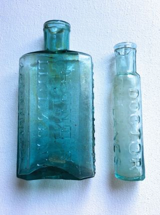 C.  E.  STANTON/HUNT’S LINIMENT Open Pontil Antique Medicine Bottle COLOR 7