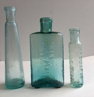 C.  E.  STANTON/HUNT’S LINIMENT Open Pontil Antique Medicine Bottle COLOR 8