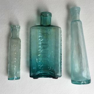 C.  E.  STANTON/HUNT’S LINIMENT Open Pontil Antique Medicine Bottle COLOR 9