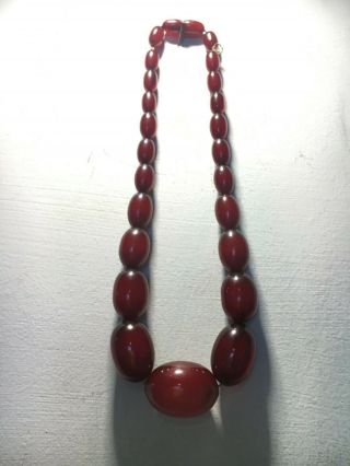 Vintage Art Deco Cherry Amber Bakelite Bead Necklace 46 grams 42 cm 4