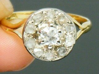 18ct Gold 18k Gold 0.  60ct Antique Old Mine Cut Diamond Ring Size M