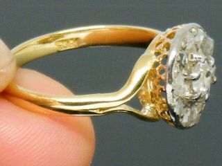 18CT Gold 18K Gold 0.  60ct Antique Old mine cut Diamond Ring size M 3