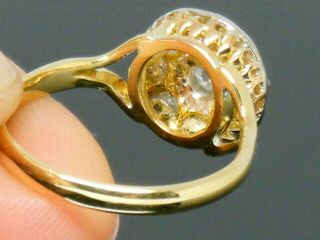 18CT Gold 18K Gold 0.  60ct Antique Old mine cut Diamond Ring size M 4