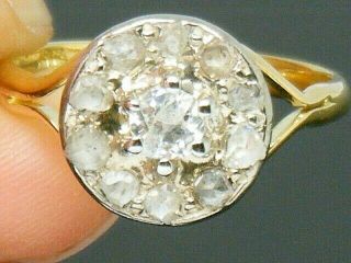 18CT Gold 18K Gold 0.  60ct Antique Old mine cut Diamond Ring size M 5