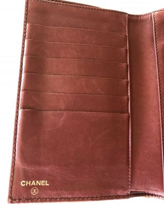 Authentic CHANEL Wallet Large Trifold Vintage Grained Leather 6