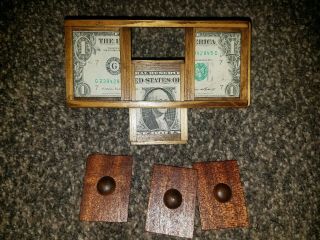 Vintage Wooden Zig Zag Dollar Bill Magic Trick Rare Jackson ' s Magic Woodwork ' s 2