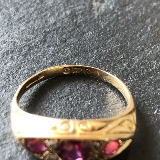 Antique Victorian 18 Karat Gold Ruby & Diamond Ring 10