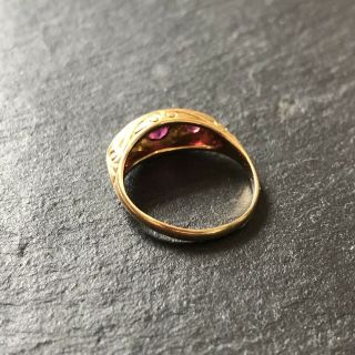 Antique Victorian 18 Karat Gold Ruby & Diamond Ring 6
