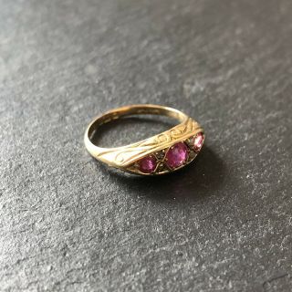 Antique Victorian 18 Karat Gold Ruby & Diamond Ring 9