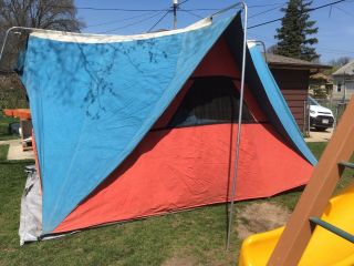Vintage 1969 Sears Ted Williams Chalet Highwall Canvas Tent 308780820 780820