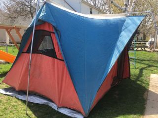 Vintage 1969 Sears Ted Williams Chalet Highwall Canvas Tent 308780820 780820 2