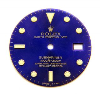 Vintage Rolex Submariner 16613 16618 16803 Blue Purple Gold Watch Dial