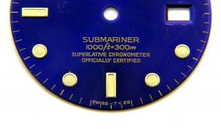 Vintage Rolex Submariner 16613 16618 16803 Blue Purple Gold Watch Dial 3