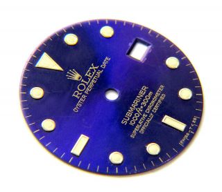 Vintage Rolex Submariner 16613 16618 16803 Blue Purple Gold Watch Dial 4