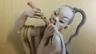 Oriental Chinese Figure Playing Flute 3