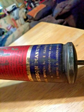 Vintage Hudson Bug Sprayer Old Fashioned Pump Duster USA (can) 2