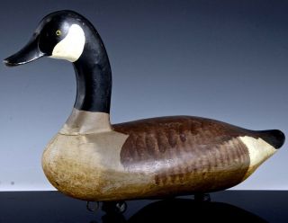 Rare C1915 Antique Very Large Canada Goose Carved Wood Duck Decoy Mason Factory
