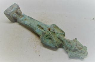 VERY RARE ANCIENT EGYPTIAN BRONZE STATUETTE OF OSIRIS.  LARGE APPROX 20CM 3