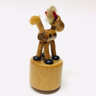 Fomlet Vintage Collapsible Wooden Spotted Horse Push Button Toy Made in Italy 5