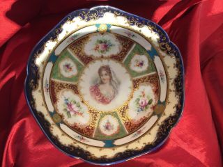 Rare French Portrait Porcelain Bowl 3