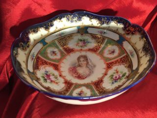 Rare French Portrait Porcelain Bowl 4