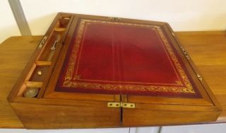 Writing Slope Antique Large Victorian Walnut And Parquetry.  1850 ' s 11