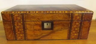 Writing Slope Antique Large Victorian Walnut And Parquetry.  1850 ' s 3
