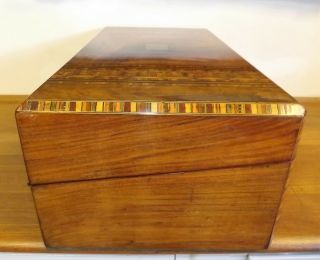 Writing Slope Antique Large Victorian Walnut And Parquetry.  1850 ' s 4